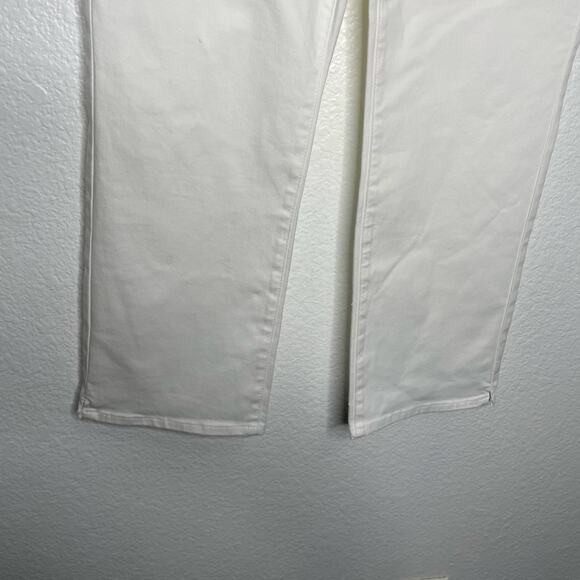 NYDJ Womens Jeans Size 12 White Marilyn Straight Ankle Mock Fly w/ Slit - Picture 14 of 15